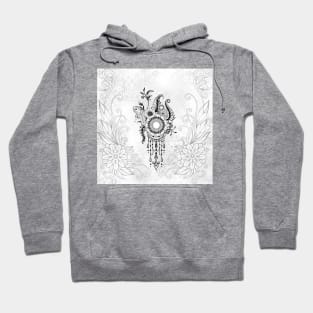 Floral design in black and white, doodle Hoodie